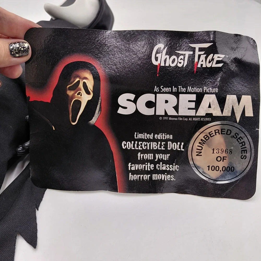 Vtg 90s Scream Ghost Face Horror Doll Figure Spencers 1997 Halloween Numbered